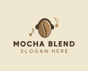 Coffee Bean Cafe Music logo design