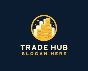 Gold Coins Stash logo design