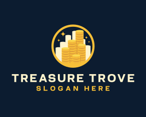 Gold Coins Stash logo design