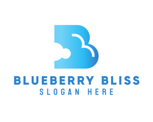 Blue Cloud Letter B logo design