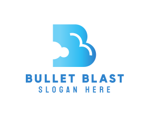 Blue Cloud Letter B logo design