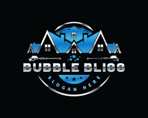 Pressure Wash Bubble Cleaning logo design