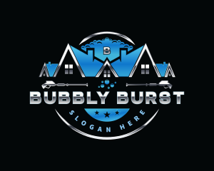 Pressure Wash Bubble Cleaning logo design