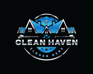 Pressure Wash Bubble Cleaning logo design