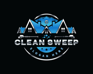 Pressure Wash Bubble Cleaning logo design