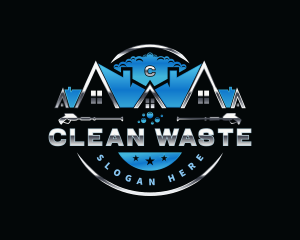 Pressure Wash Bubble Cleaning logo design