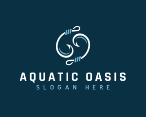 Fishing Hook Aquatic logo design