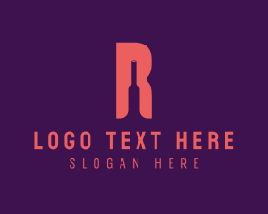 Wine Bottle Letter R logo