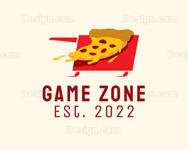 Fast Food Pizza Cart Logo