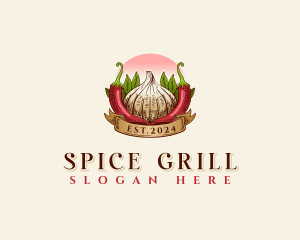 Garlic Chili Spice logo design