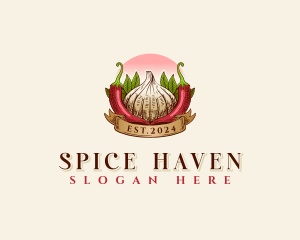 Garlic Chili Spice logo design