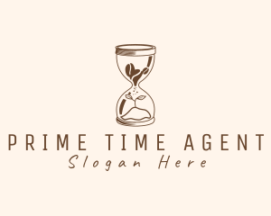 Planting Hourglass Coffee logo design