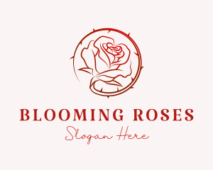 Gradient Rose Flower logo design