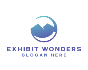 Gradient Blue Mountain Swoosh logo