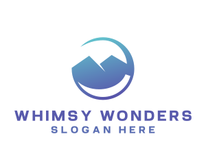 Gradient Blue Mountain Swoosh logo design