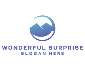 Gradient Blue Mountain Swoosh logo design