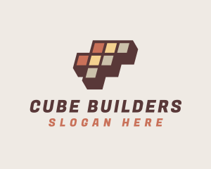 Brick Cube  Floor Tile logo design