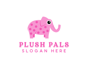 Pink Elephant Toy logo design