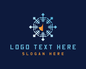 Gradient Flame Snowflake logo