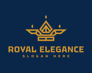 Geometric Royal Crown logo design