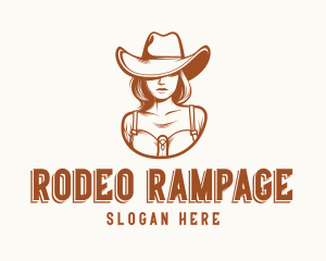 Brown Cowgirl Hat Beauty logo design