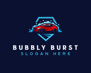 Bubbles Cleaning Automobile logo design