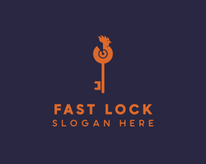 Rooster Key Locksmith logo design