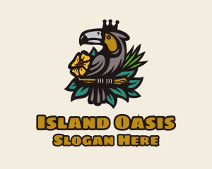 Tropical Crown Toucan logo design