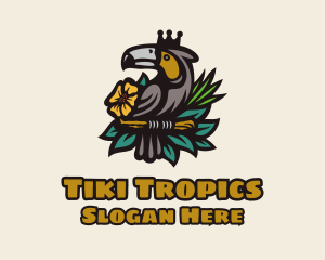 Tropical Crown Toucan logo design