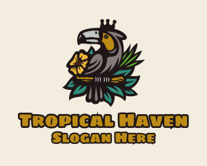 Tropical Crown Toucan logo design