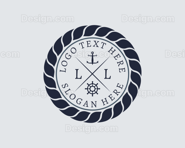 Marine Navy Sailing Rope Logo