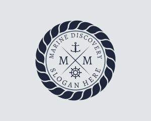 Marine Navy Sailing Rope logo design