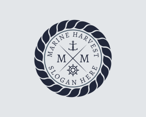 Marine Navy Sailing Rope logo design