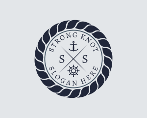 Marine Navy Sailing Rope logo design