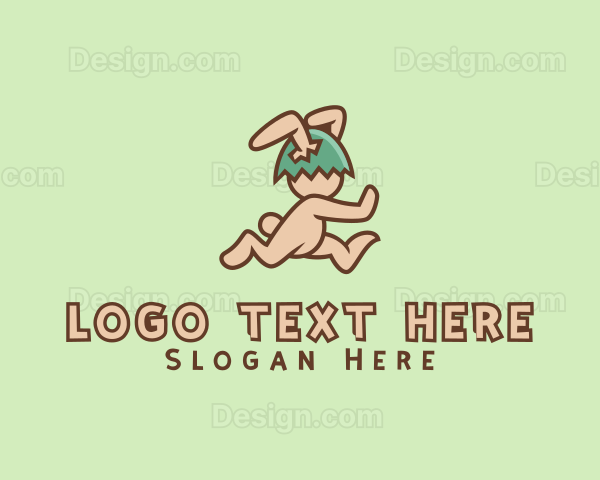 Running Easter Rabbit Logo