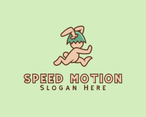 Running Easter Rabbit  logo design