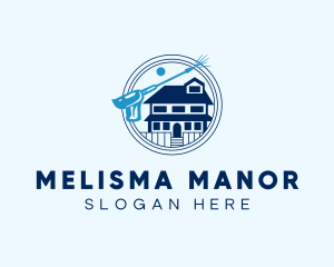 Mansion Pressure Washer Cleaning logo design