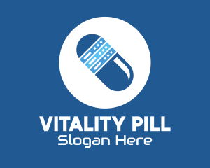 Blue Web Server Pill logo design