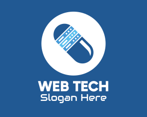 Blue Web Server Pill logo design