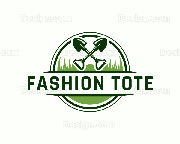 Grass Shovel Gardening Logo