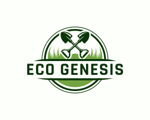 Grass Shovel Gardening logo design