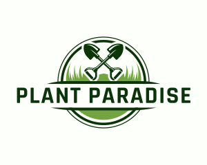 Grass Shovel Gardening logo design