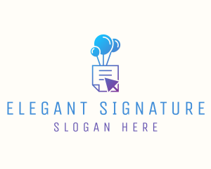 Balloon Document Click logo design