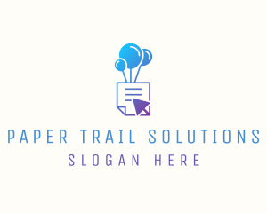 Balloon Document Click logo design