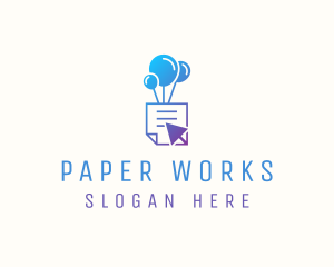 Balloon Document Click logo design