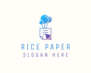 Balloon Document Click logo design