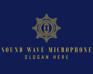 Gold Retro Microphone  logo