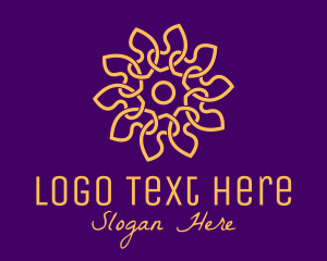 Premium Golden Flower logo