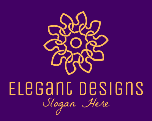 Premium Golden Flower logo design