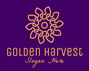 Premium Golden Flower logo design